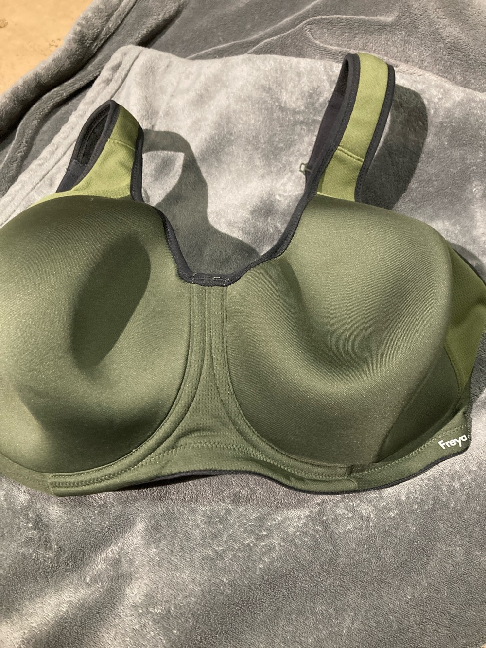 Freya Olive & Black High-Support Molded Sports Bra
